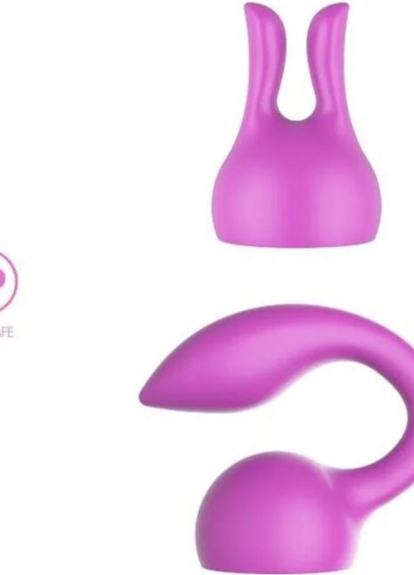 Vibranter lila silikon dual-ended body wand mit ergonomischen kurven und rundem boden von xocoon anhänge persönlich massager fuchsia