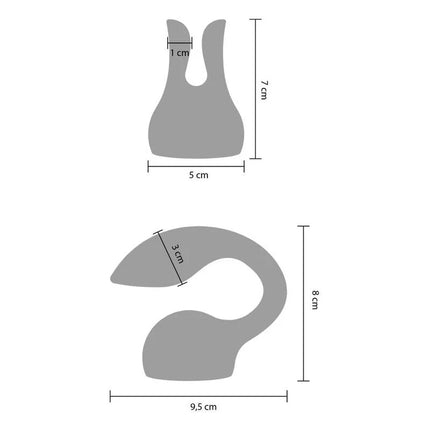 Graue keramik kaninchen buchstütze mit glatter glänzender oberfläche und minimalistischem design von xocoon anhänge persönlich massager fuchsia