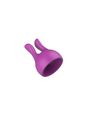 Lila silikonring in hasenform mit zwei aufrechten ohren und offenem rundem körper von xocoon personalisierbarer massager