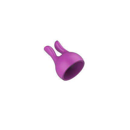 Lila silikonring in hasenform mit zwei aufrechten ohren und offenem rundem körper von xocoon personalisierbarer massager