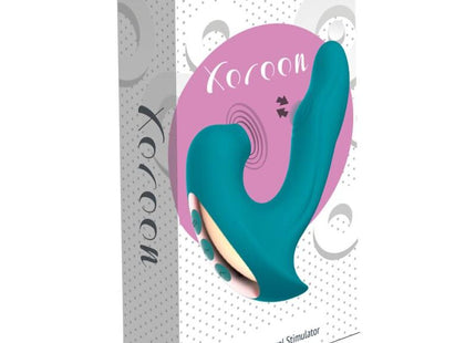 Teal und beige silikon clitoral stimulator in koroon eternal love pulse vibrator box für intime stimulierung