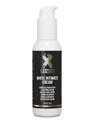 Weiße pumpe flasche x power white intim creme 100 ml zur hautpflege im intimbereich