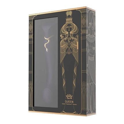 Schwarzer und goldener g-punkt pulseware™ queen vibrator mit elegantem ägyptischem design von ZALO queen set pulse wave clit stim lila