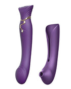 Lila silikon klitorisstimulator mit goldakzent und kristalldetails von zalo queen set pulse wave clit stim