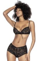 Zweiteiliges Set aus Spitze - MAL8803BLK von Mapale - S/M / schwarz - 2tlg. Set